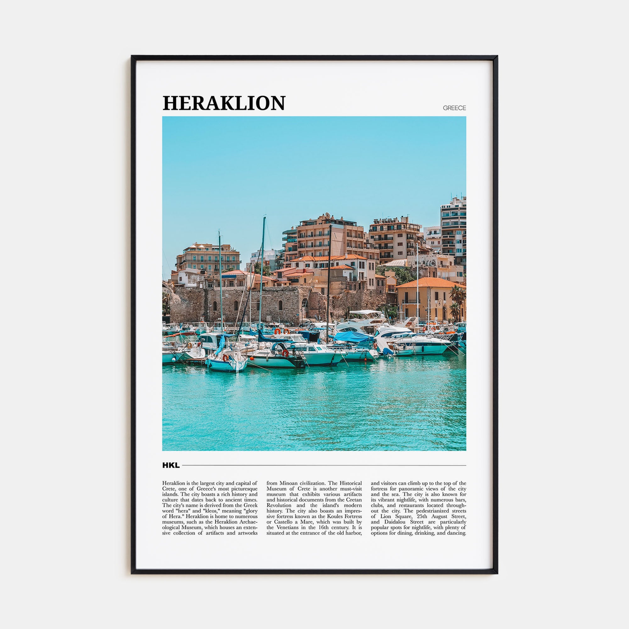 Heraklion Travel Color Poster