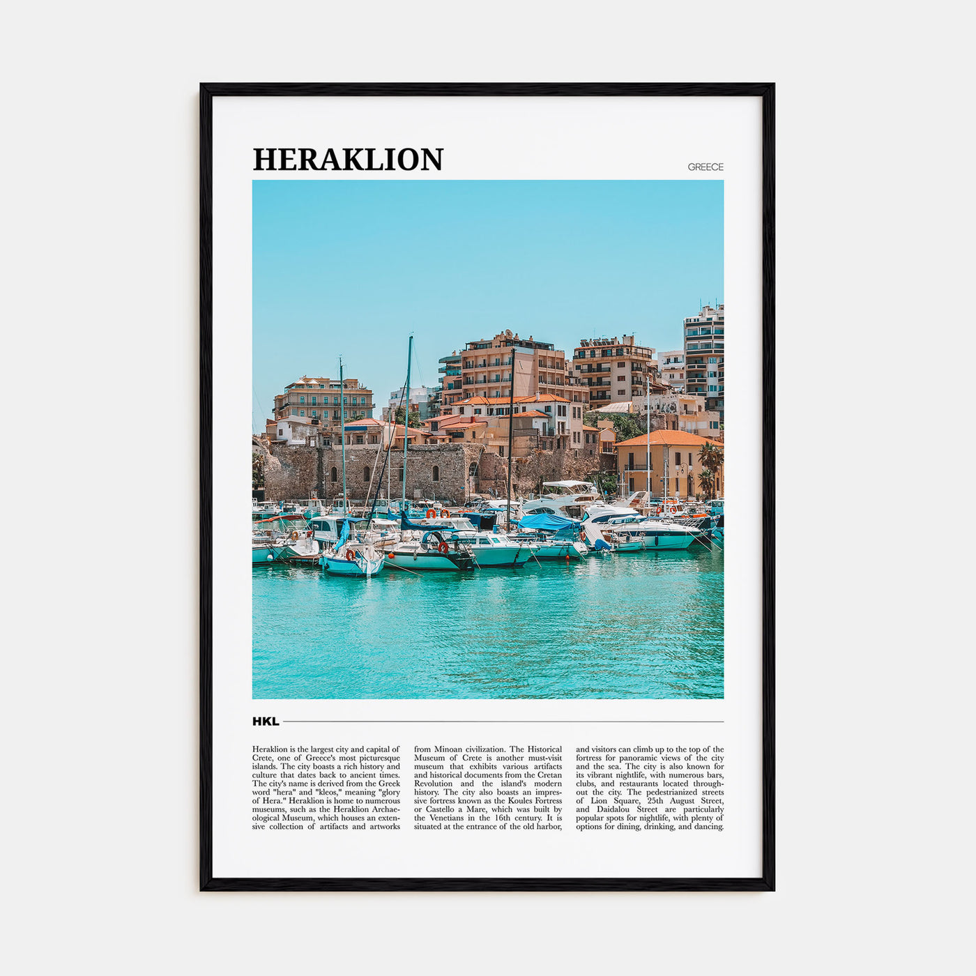 Heraklion Travel Color Poster