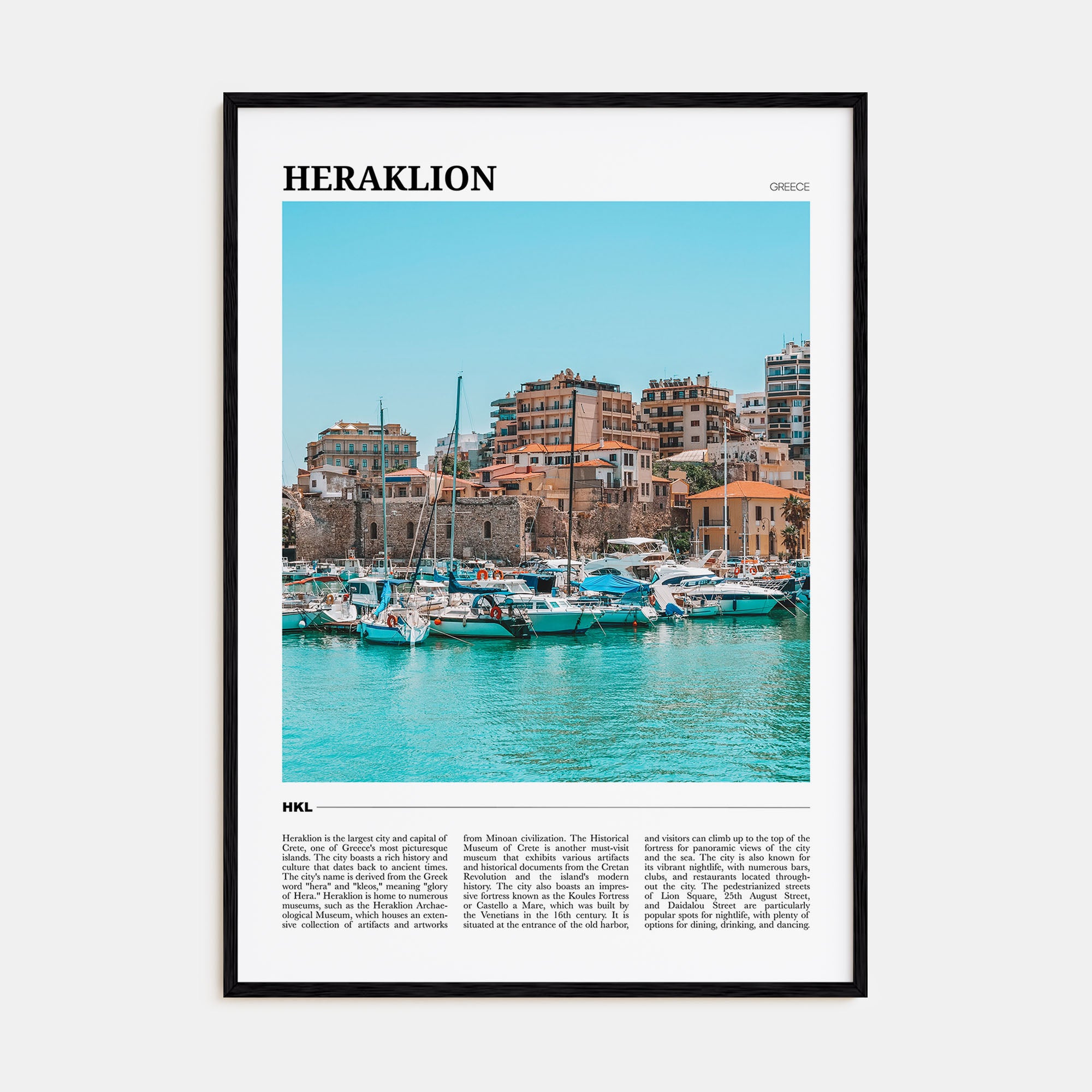 Heraklion Travel Color Poster