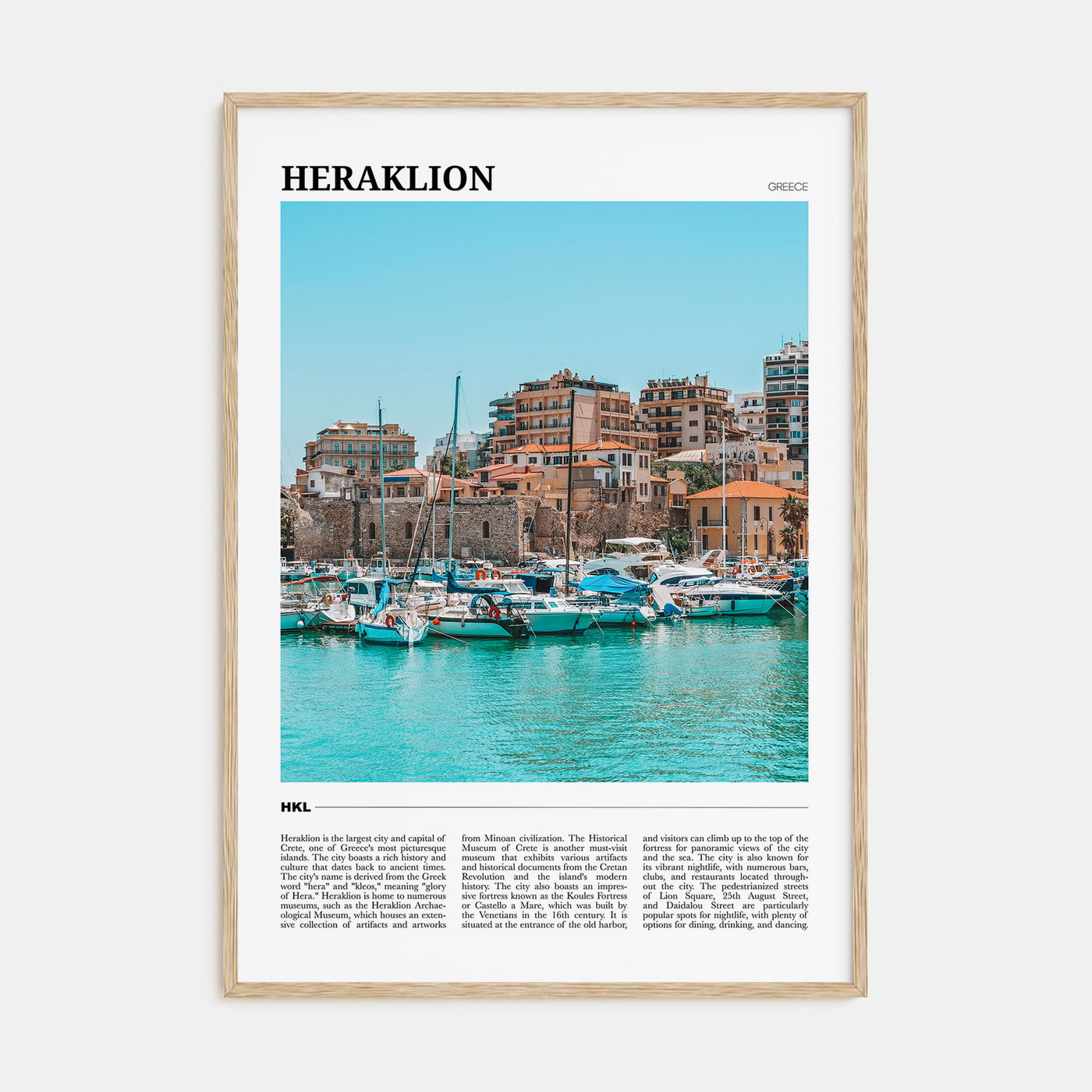 Heraklion Travel Color Poster
