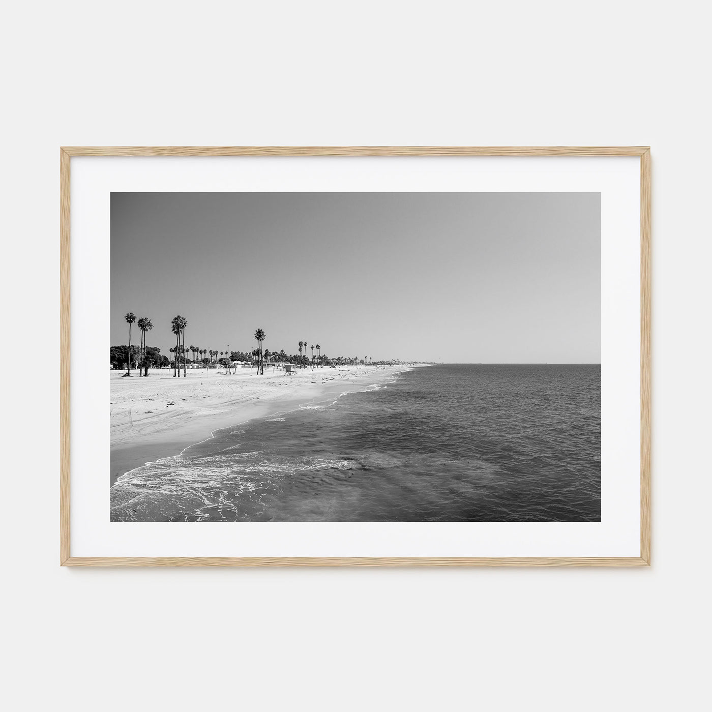Hermosa Beach Landscape B&W Poster