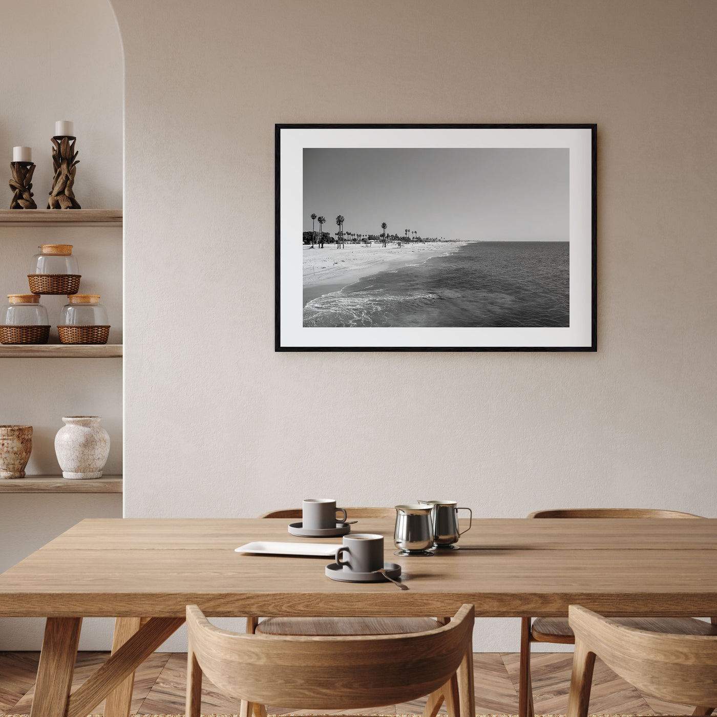 Hermosa Beach Landscape B&W Poster