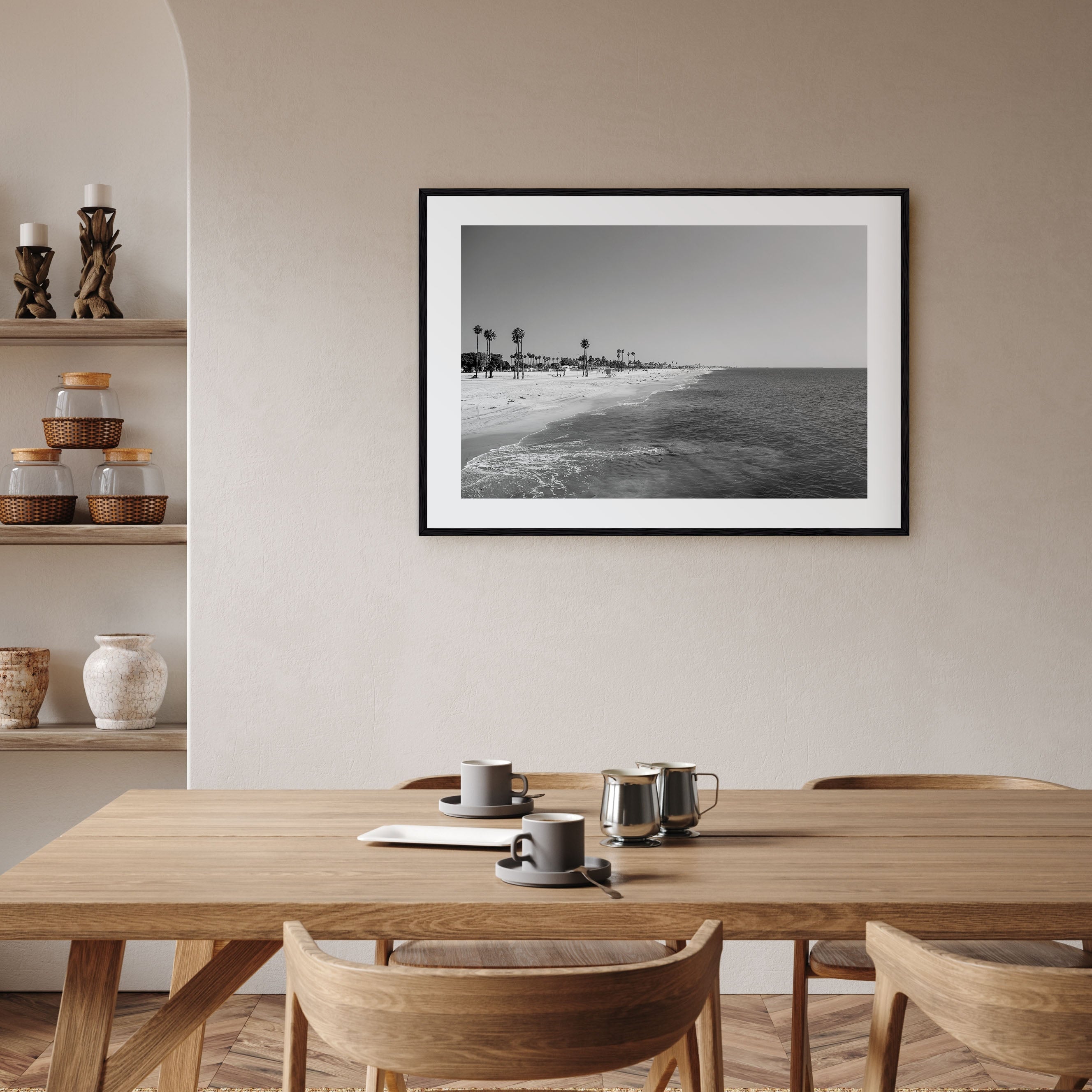Hermosa Beach Landscape B&W Poster