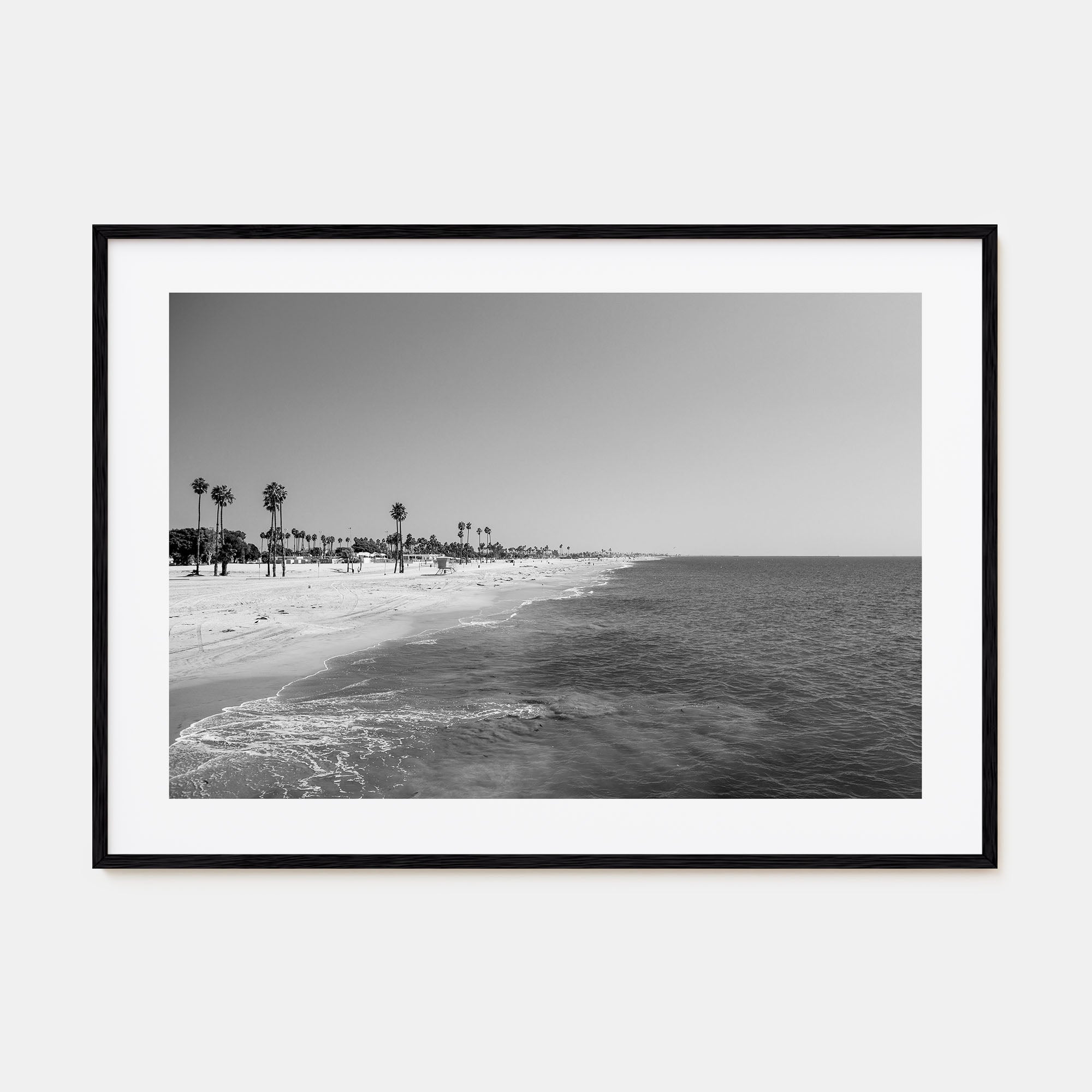 Hermosa Beach Landscape B&W Poster