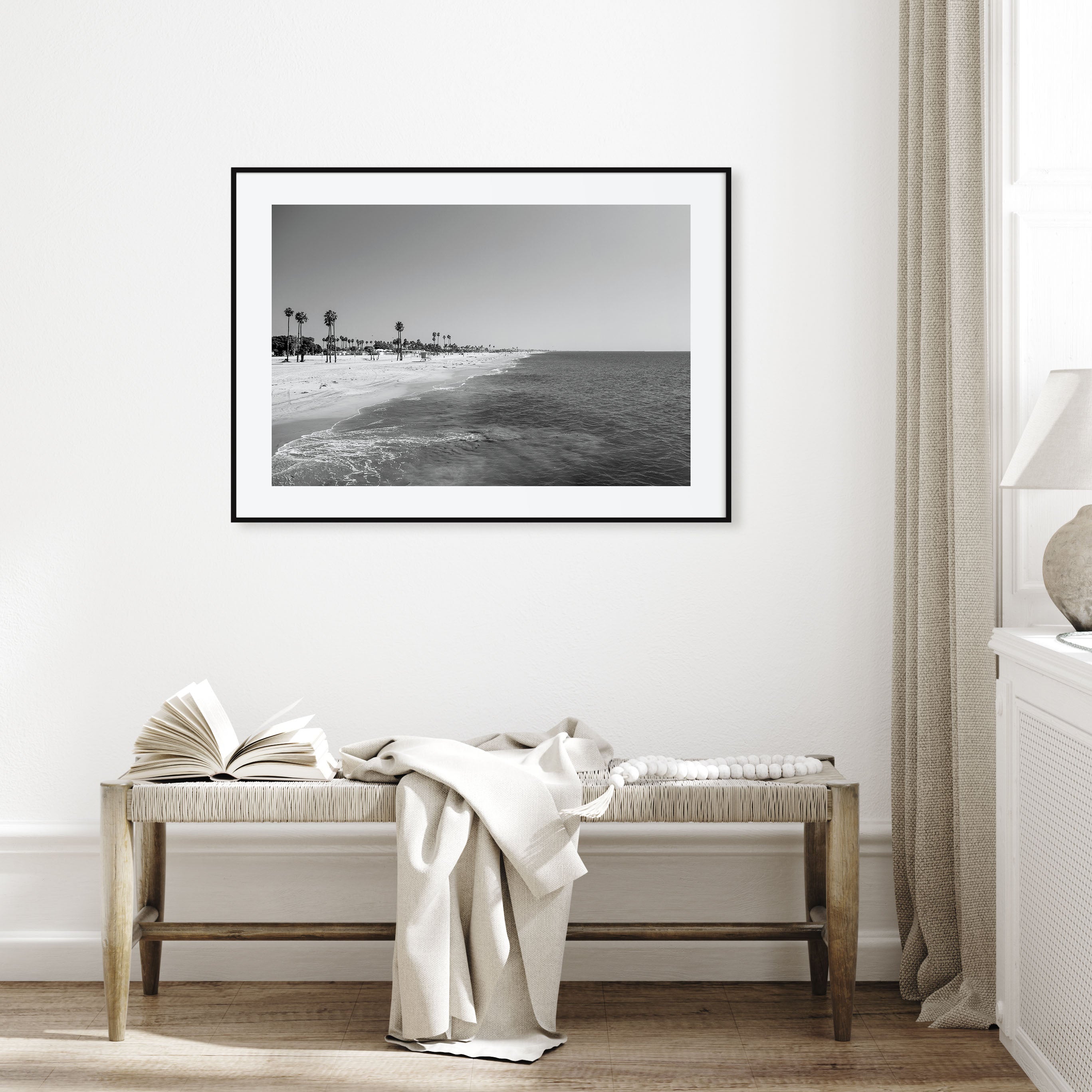 Hermosa Beach Landscape B&W Poster