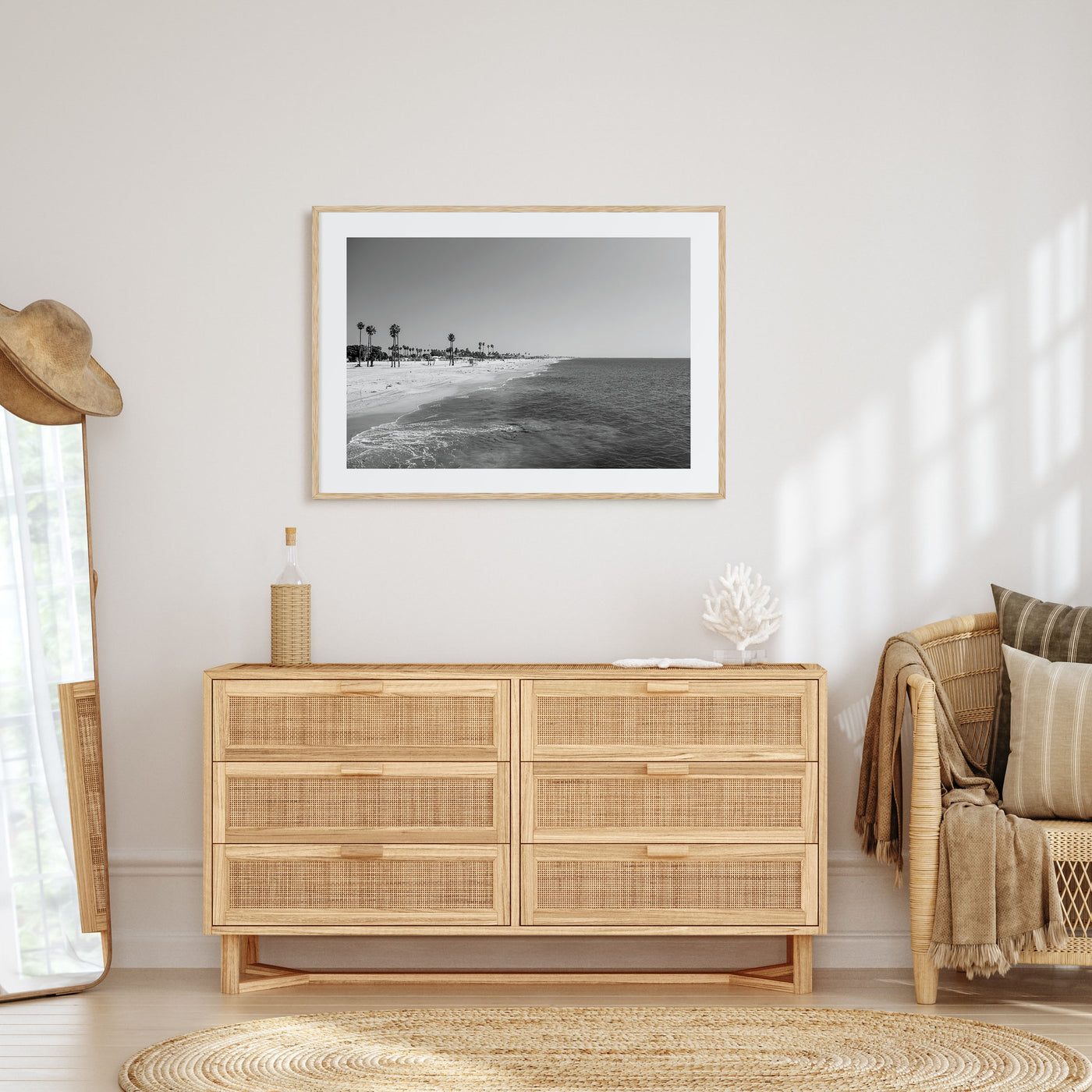 Hermosa Beach Landscape B&W Poster