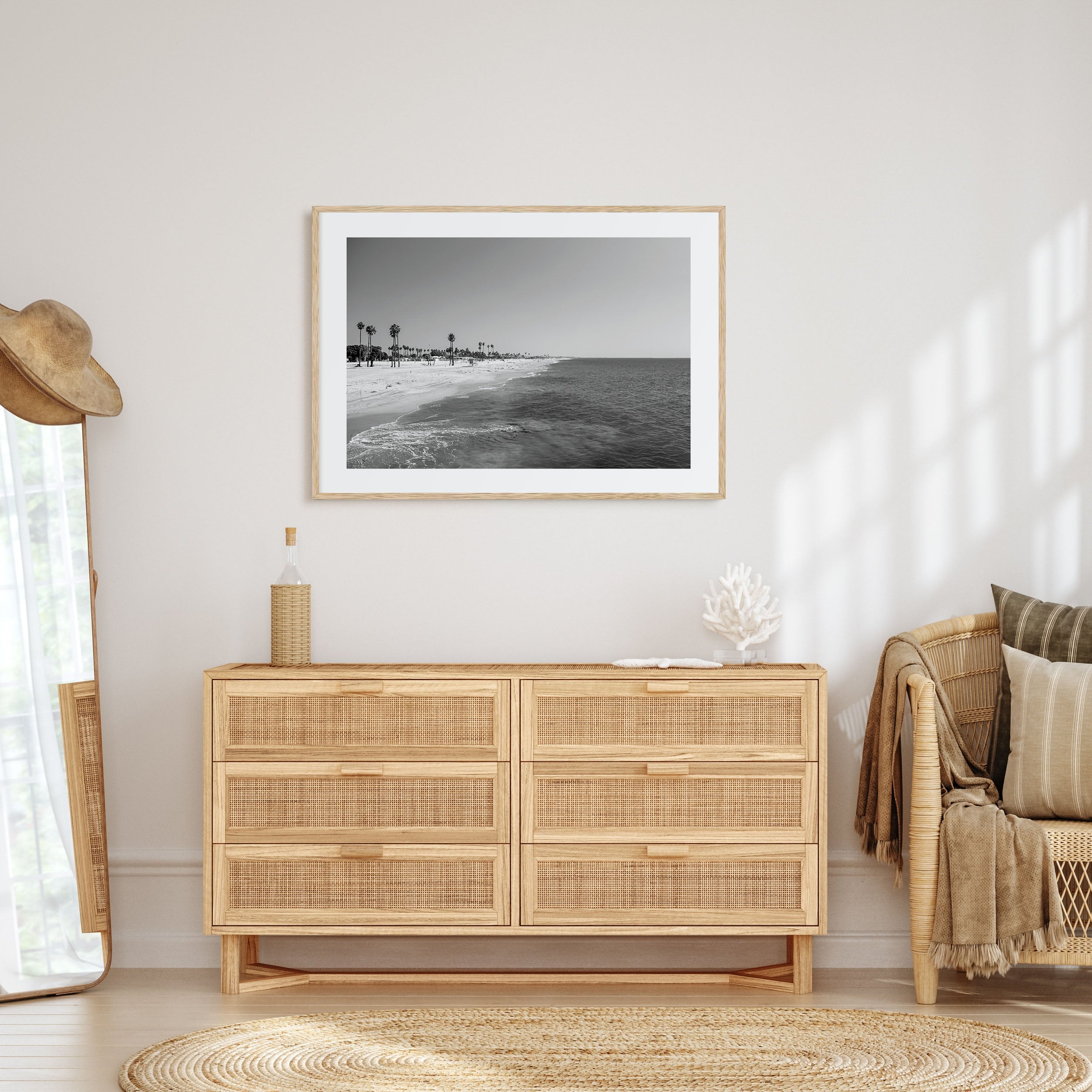 Hermosa Beach Landscape B&W Poster