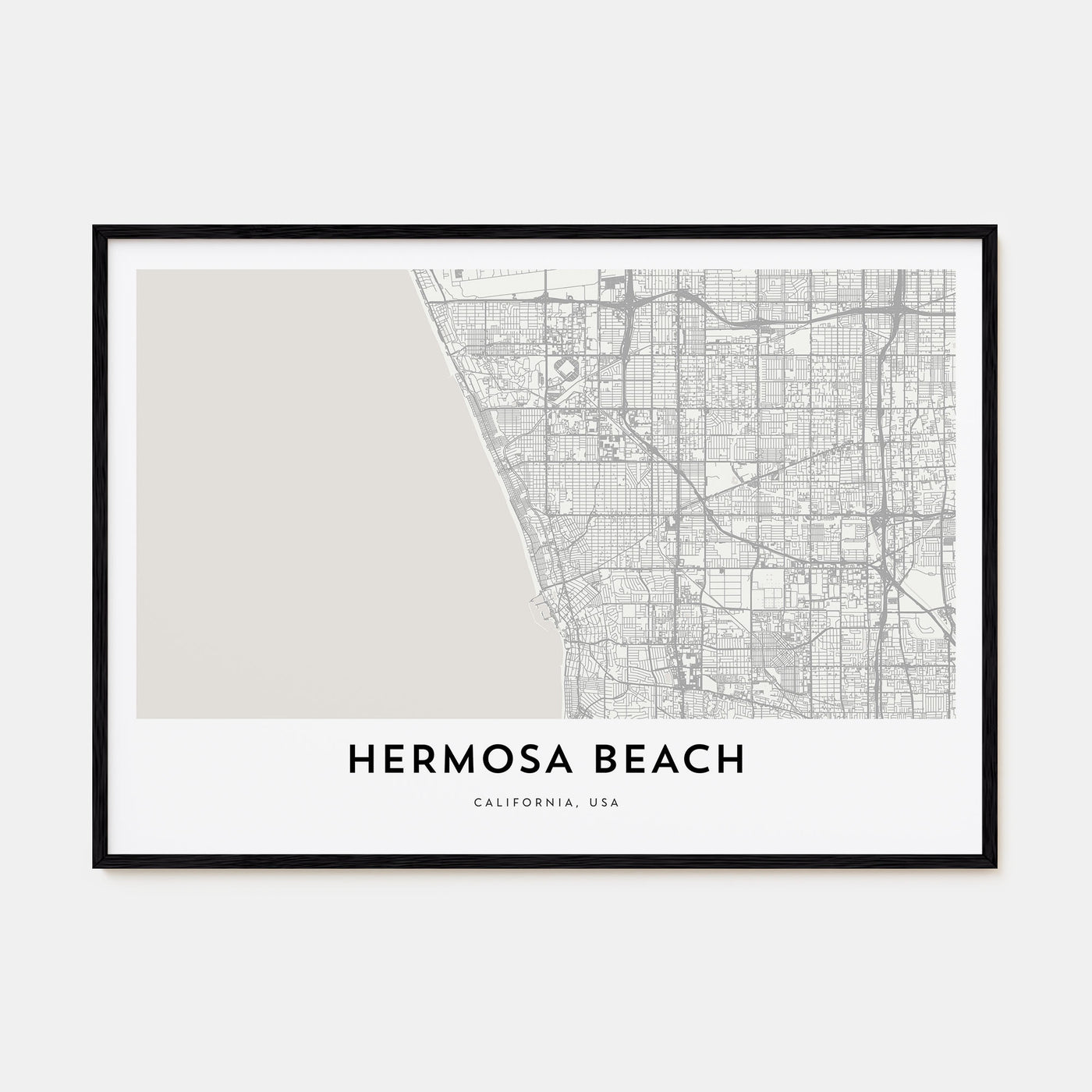 Hermosa Beach Map Landscape Poster