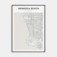 Hermosa Beach Map Portrait Poster