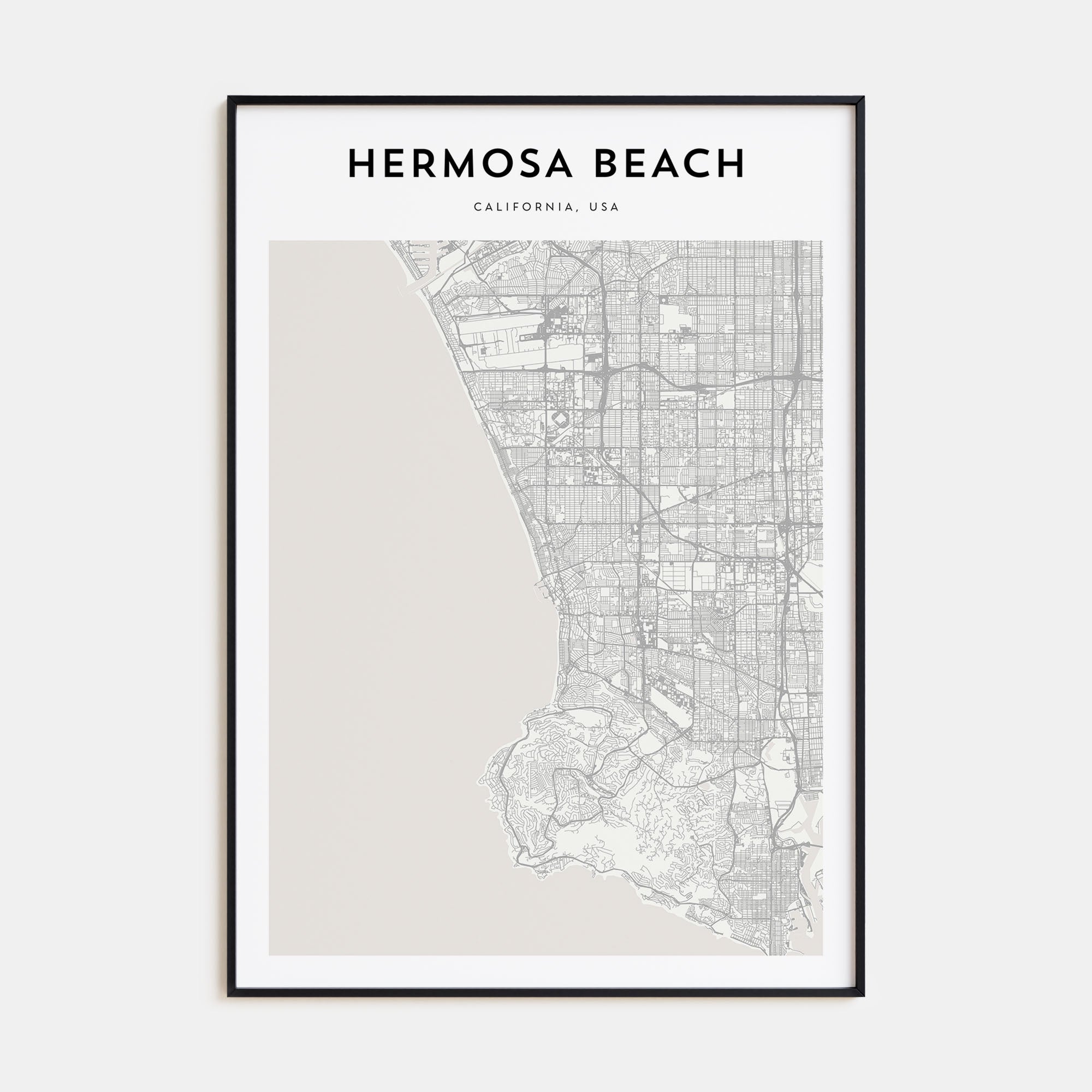 Hermosa Beach Map Portrait Poster