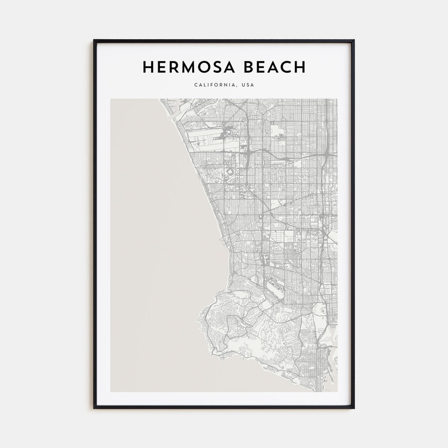 Hermosa Beach Map Portrait Poster