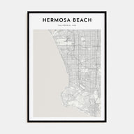 Hermosa Beach Map Portrait Poster