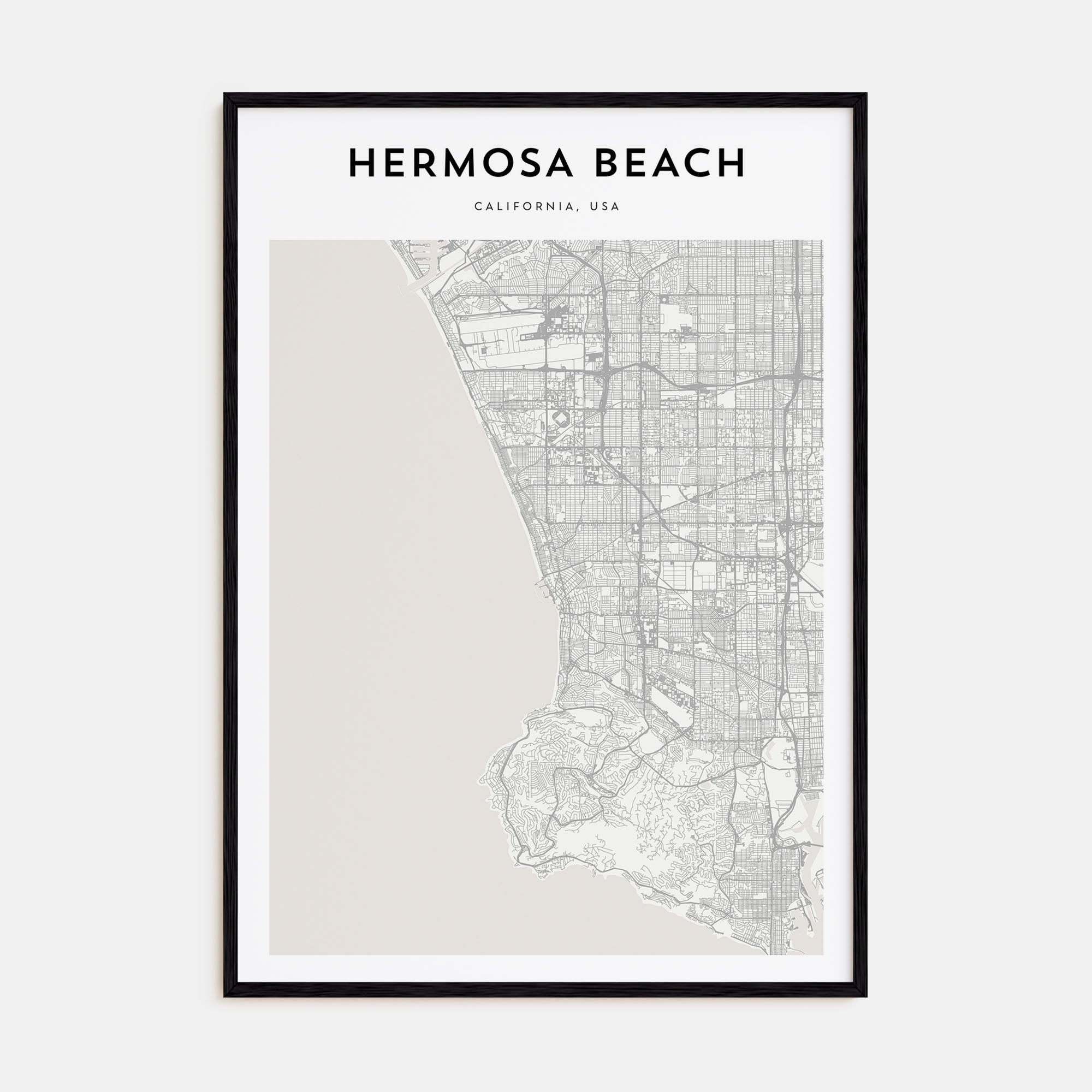 Hermosa Beach Map Portrait Poster