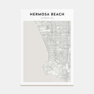 Hermosa Beach Map Portrait Poster