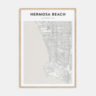 Hermosa Beach Map Portrait Poster