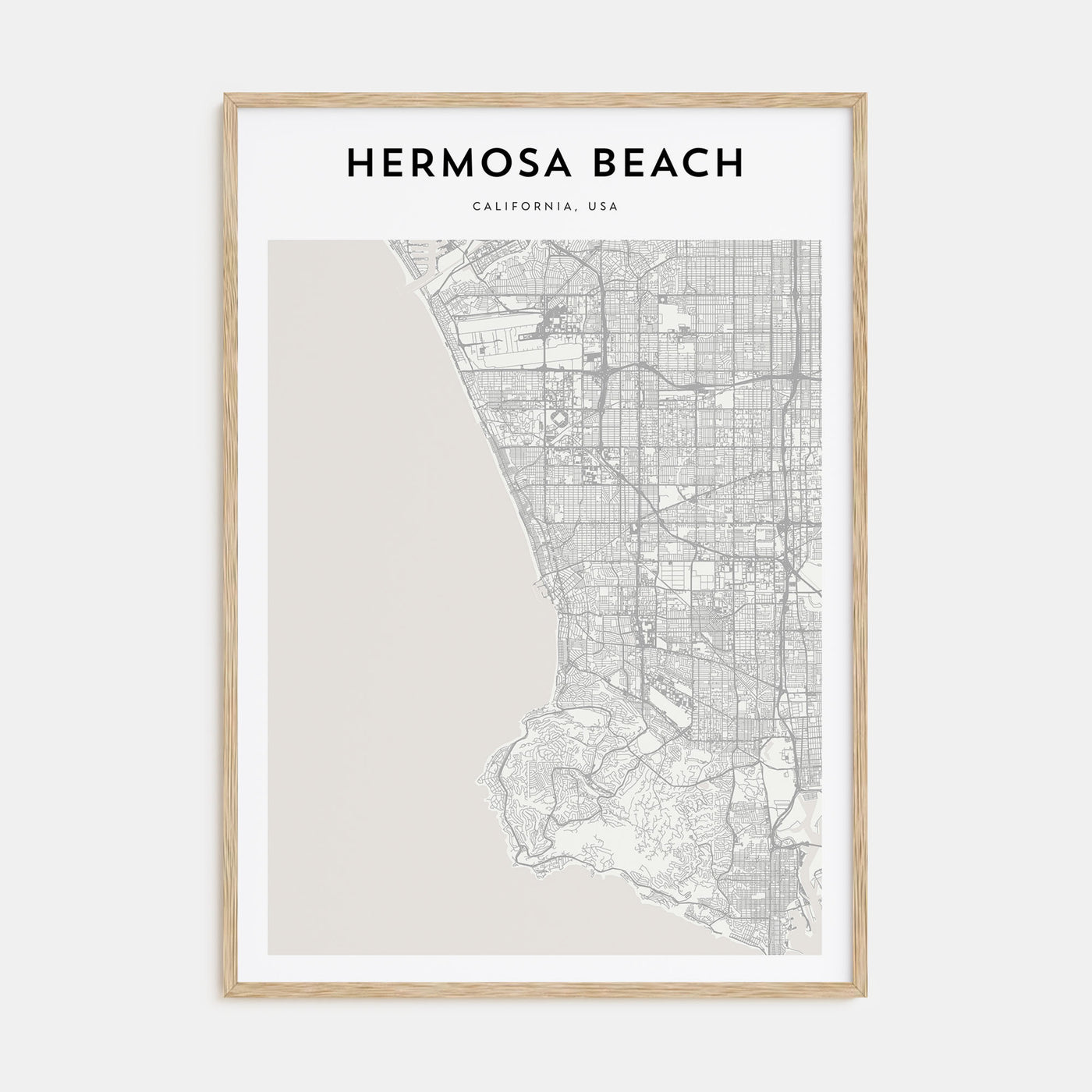 Hermosa Beach Map Portrait Poster