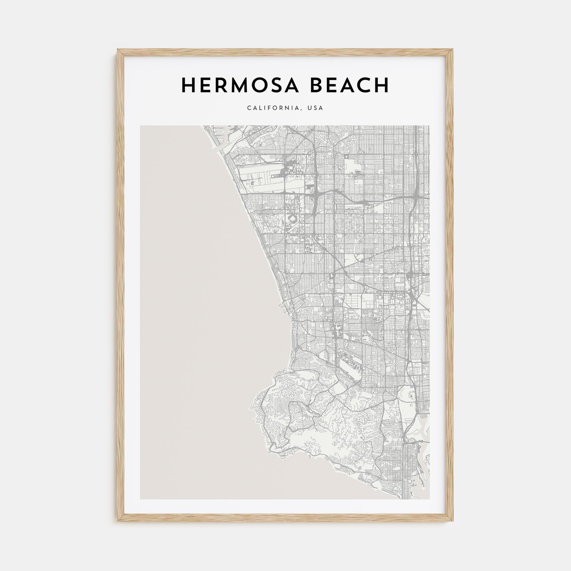 Hermosa Beach Map Portrait Poster