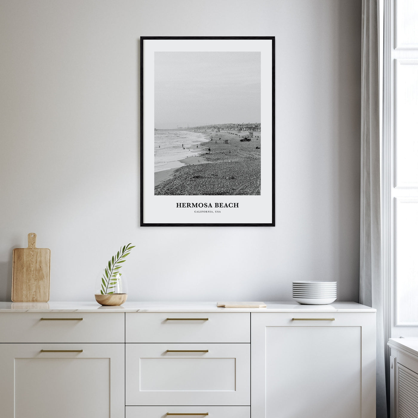 Hermosa Beach Portrait B&W No 1 Poster
