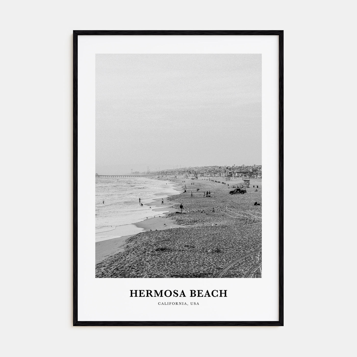 Hermosa Beach Portrait B&W No 1 Poster