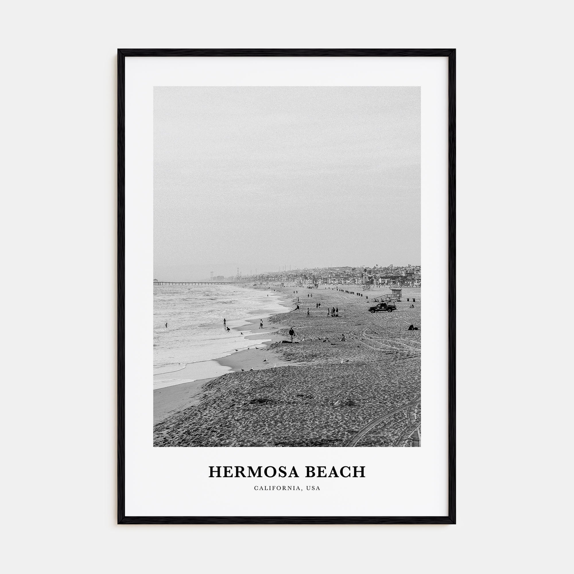 Hermosa Beach Portrait B&W No 1 Poster