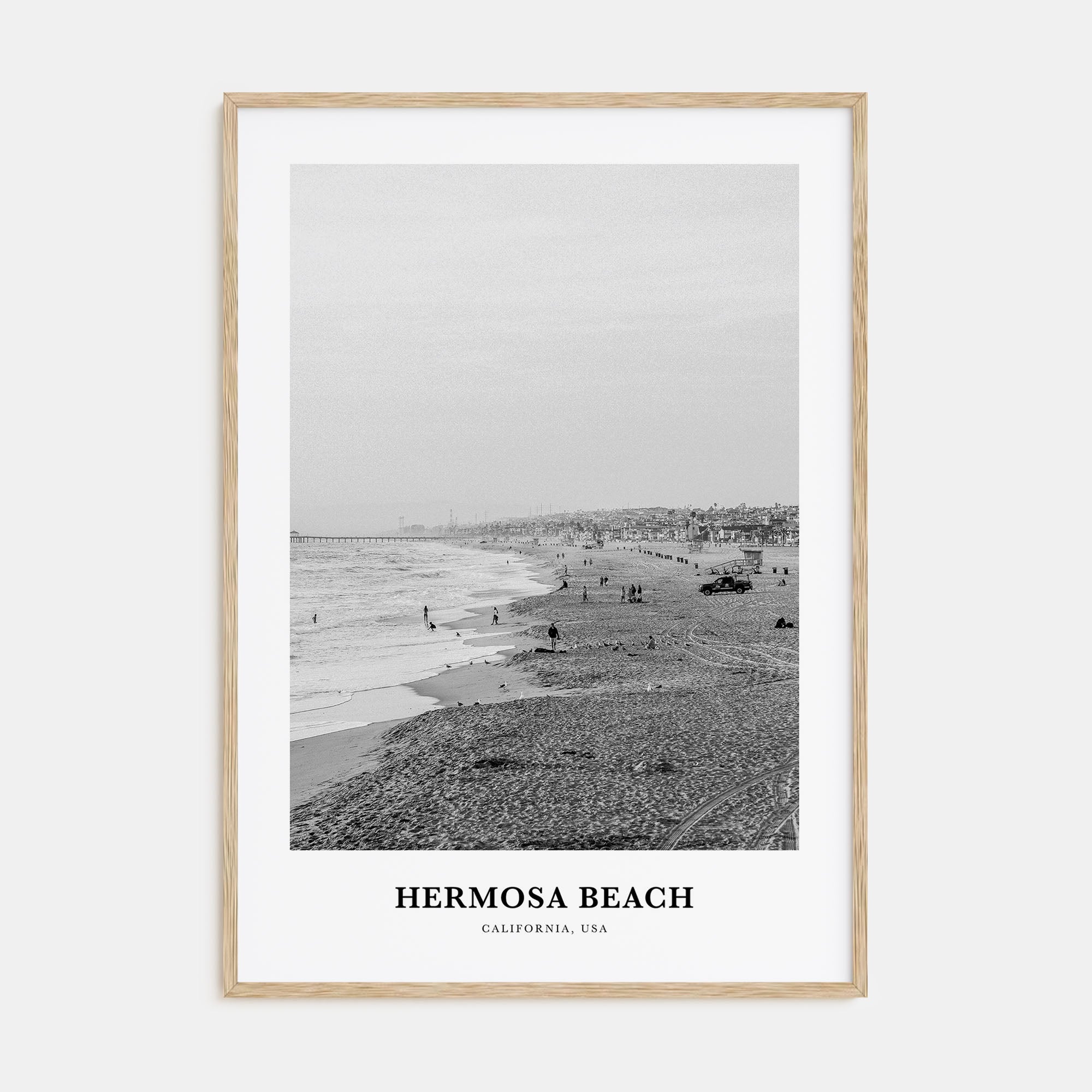 Hermosa Beach Portrait B&W No 1 Poster