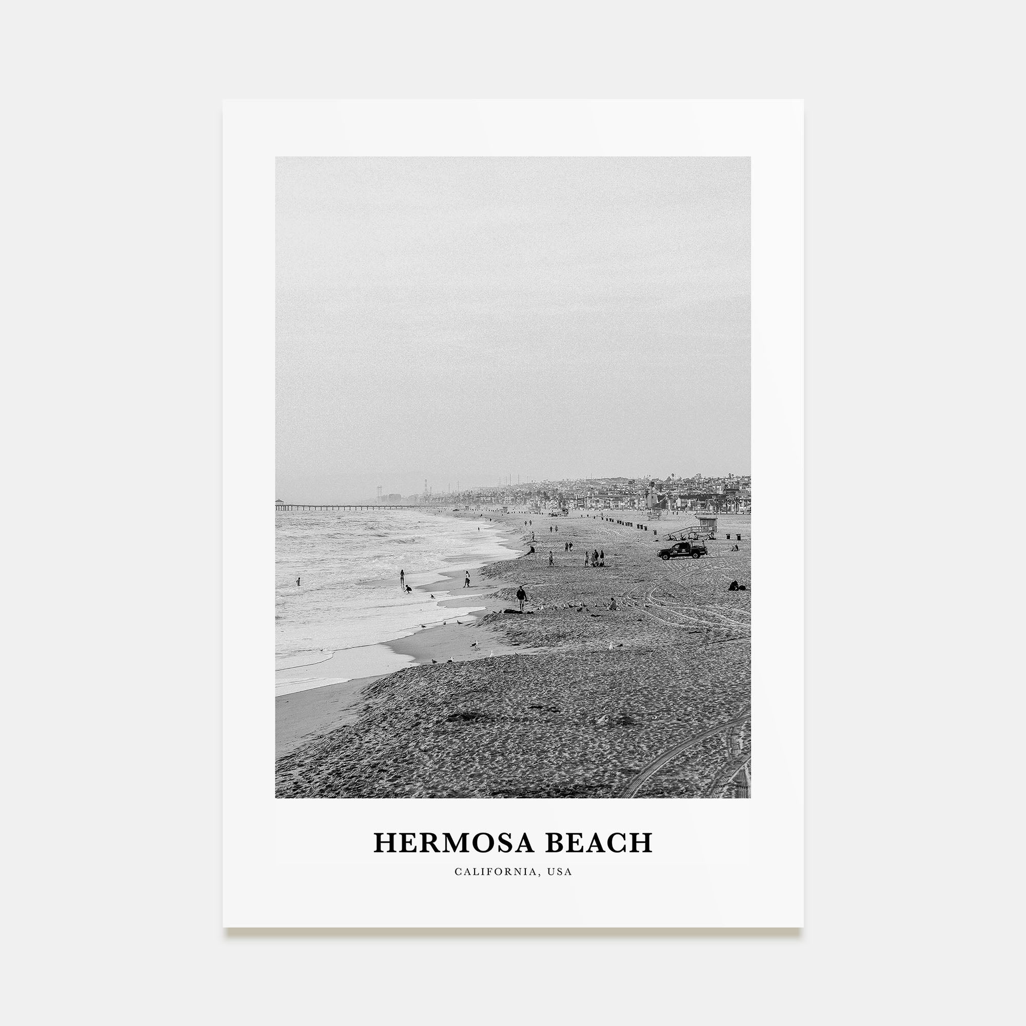 Hermosa Beach Portrait B&W No 1 Poster