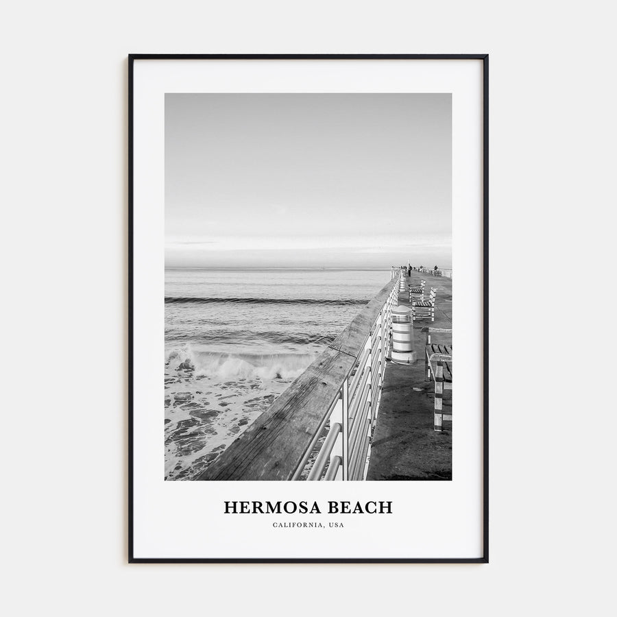 Hermosa Beach Portrait B&W No 2 Poster