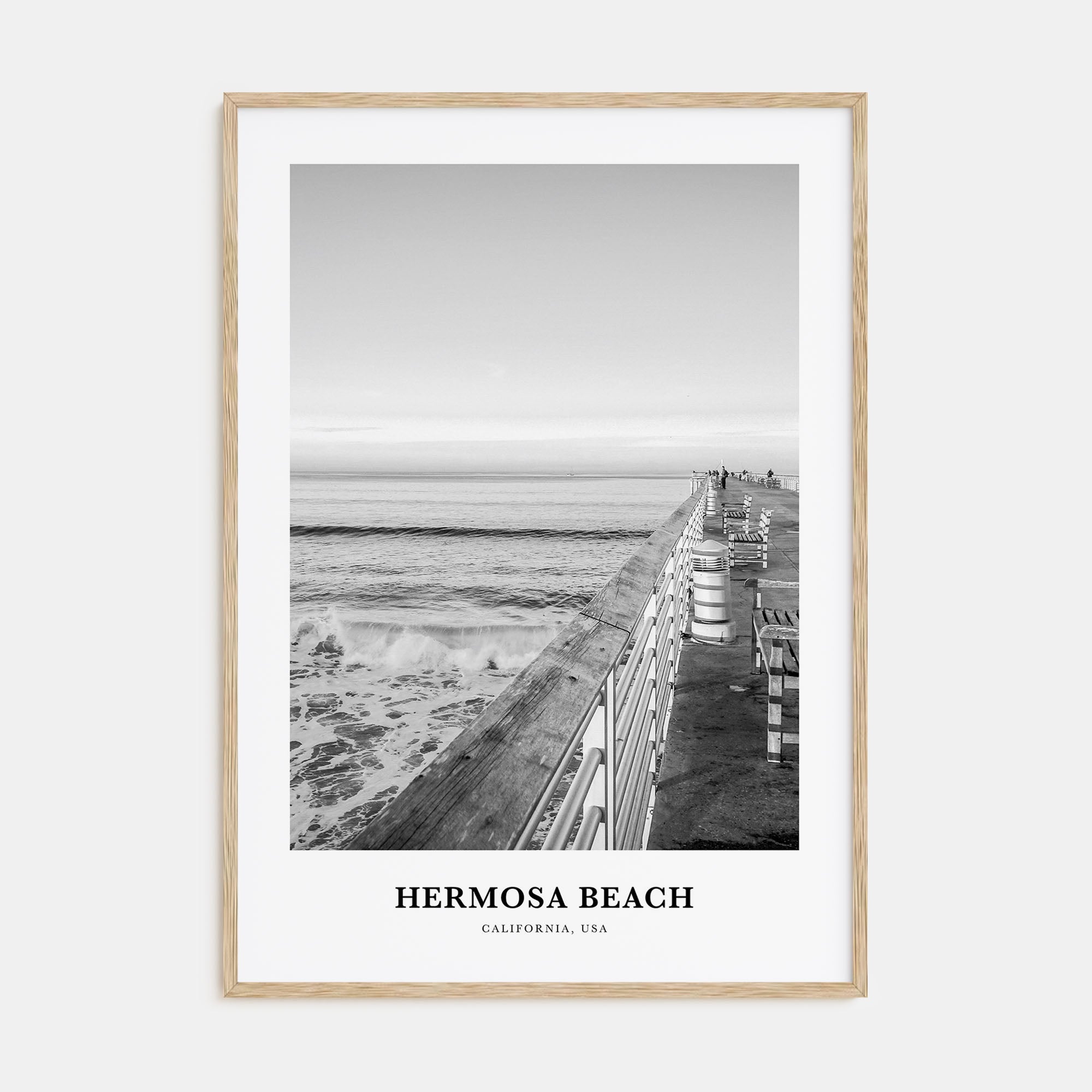 Hermosa Beach Portrait B&W No 2 Poster