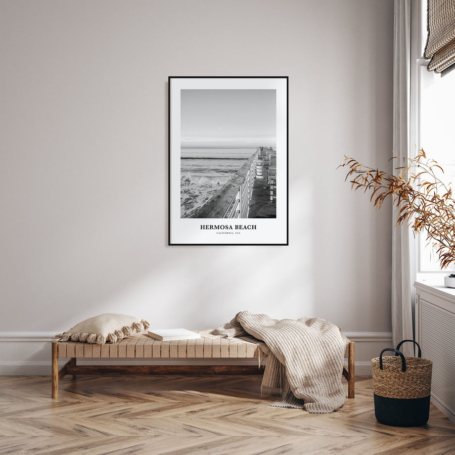 Hermosa Beach Portrait B&W No 2 Poster