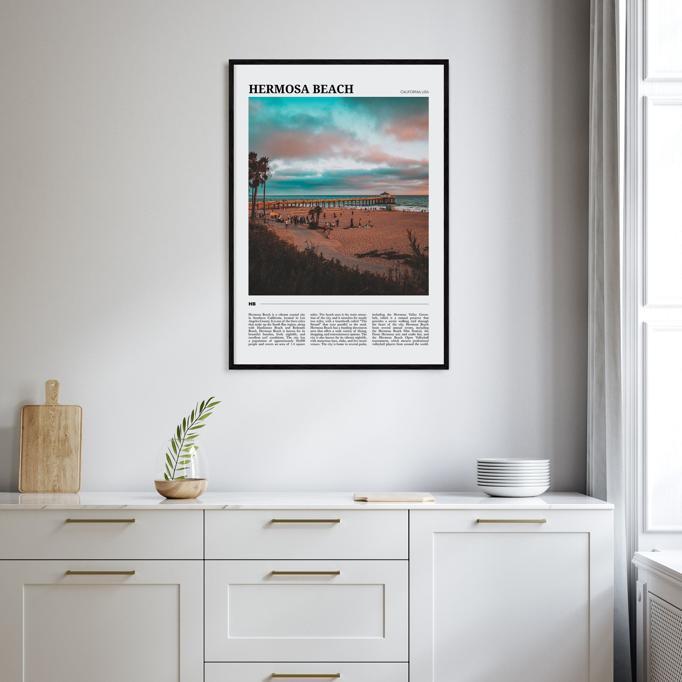 Hermosa Beach Travel Color Poster