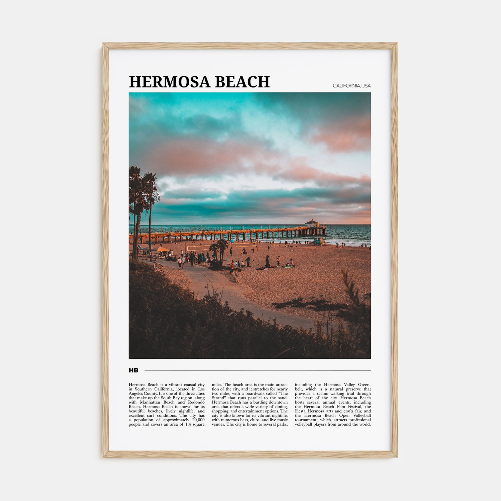 Hermosa Beach Travel Color Poster
