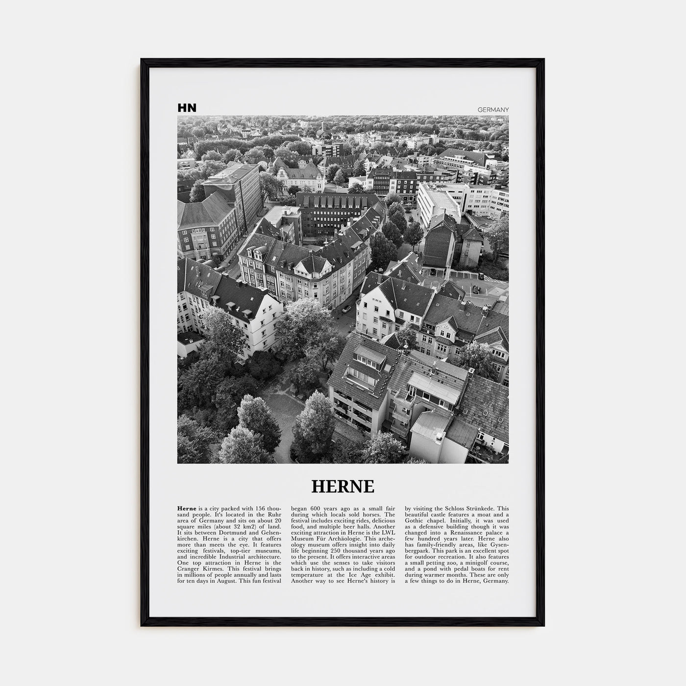 Herne Travel B&W Poster