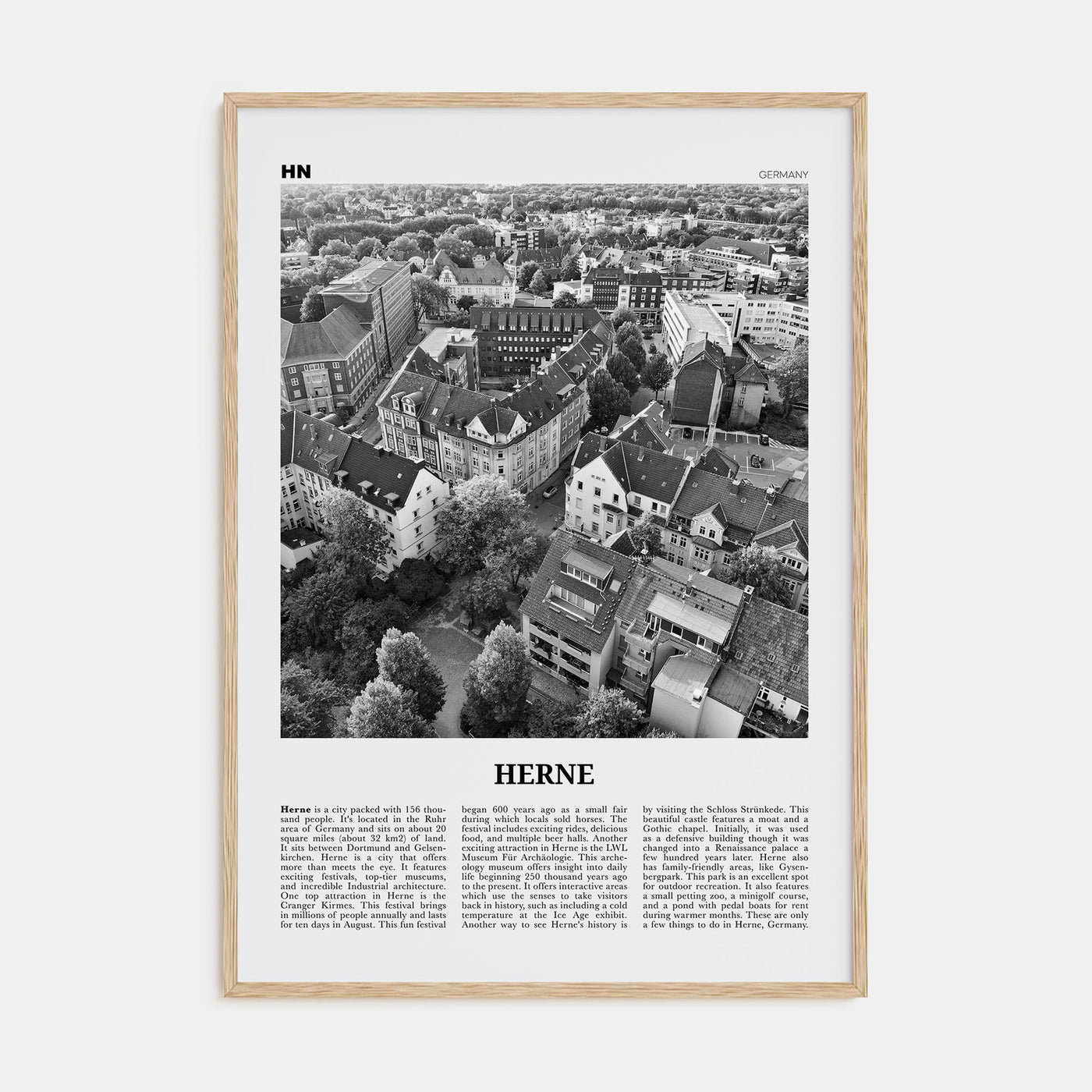 Herne Travel B&W Poster