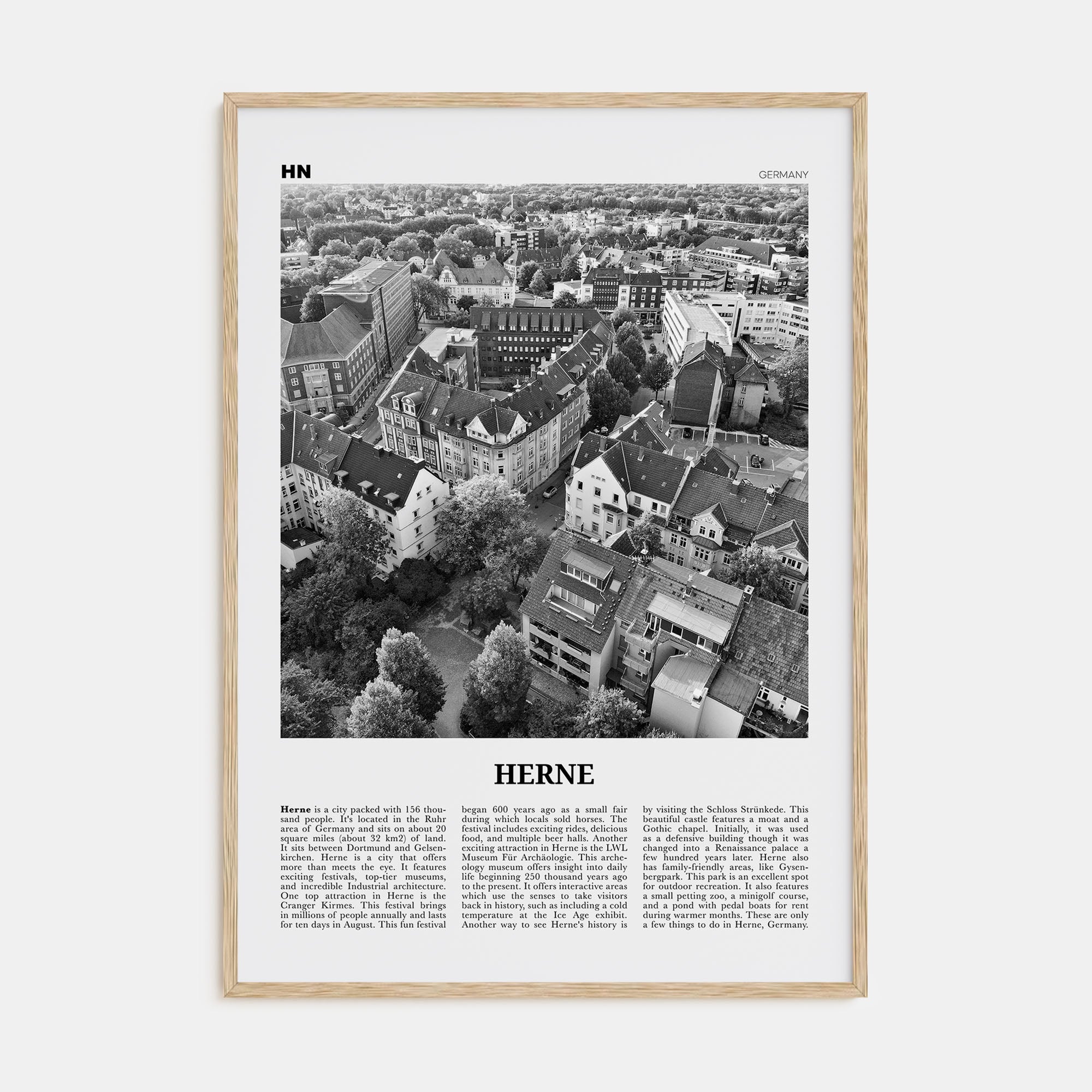 Herne Travel B&W Poster