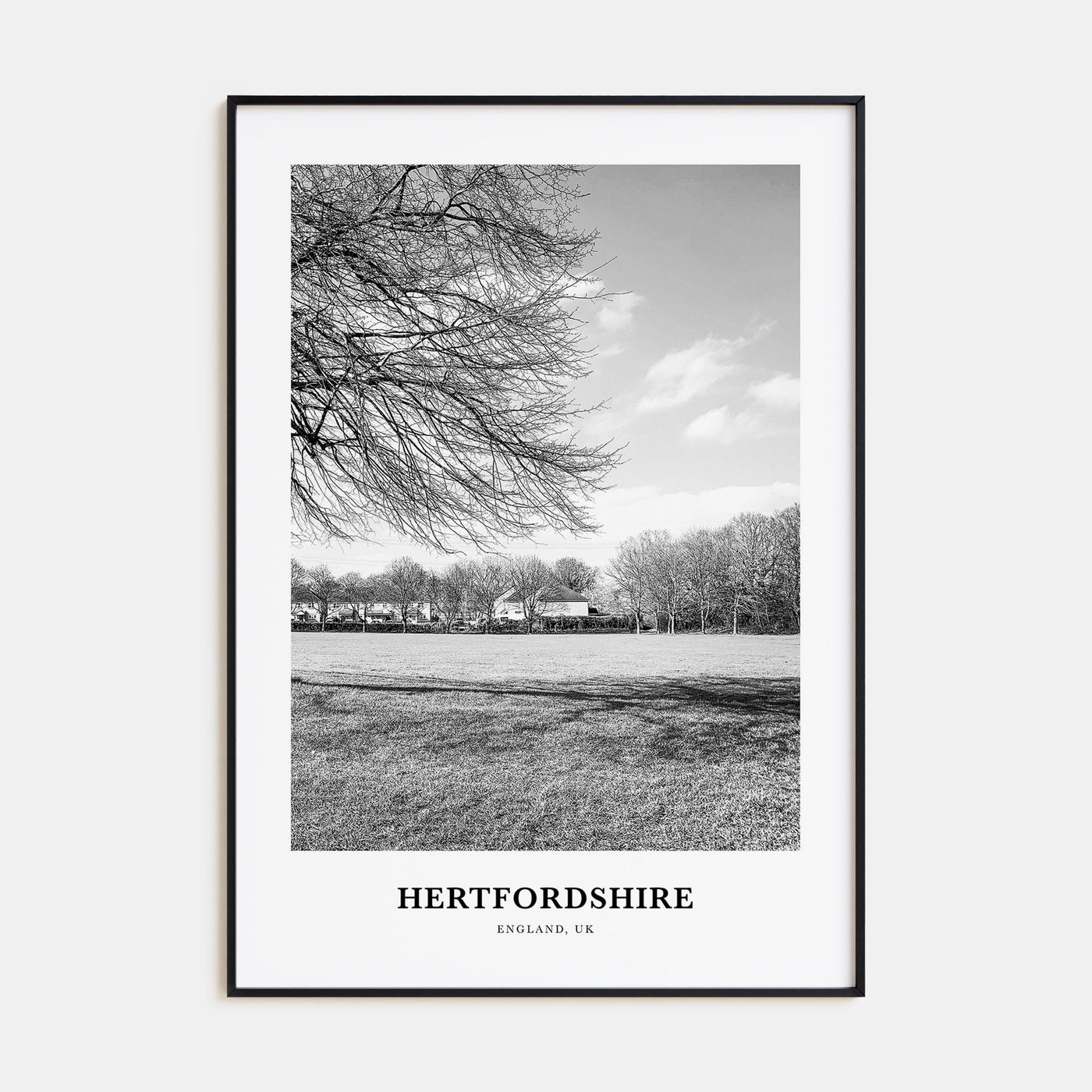 Hertfordshire Portrait B&W Poster