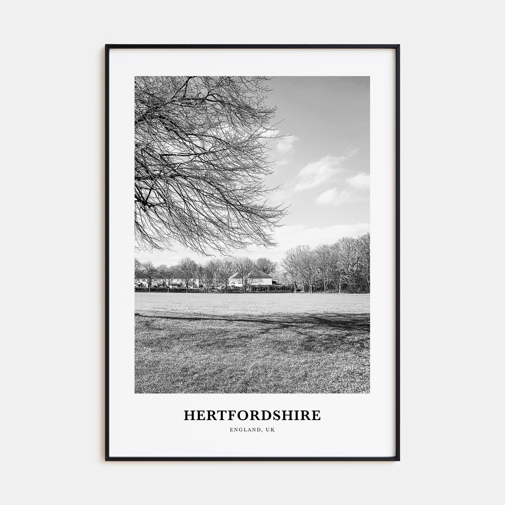 Hertfordshire Portrait B&W Poster