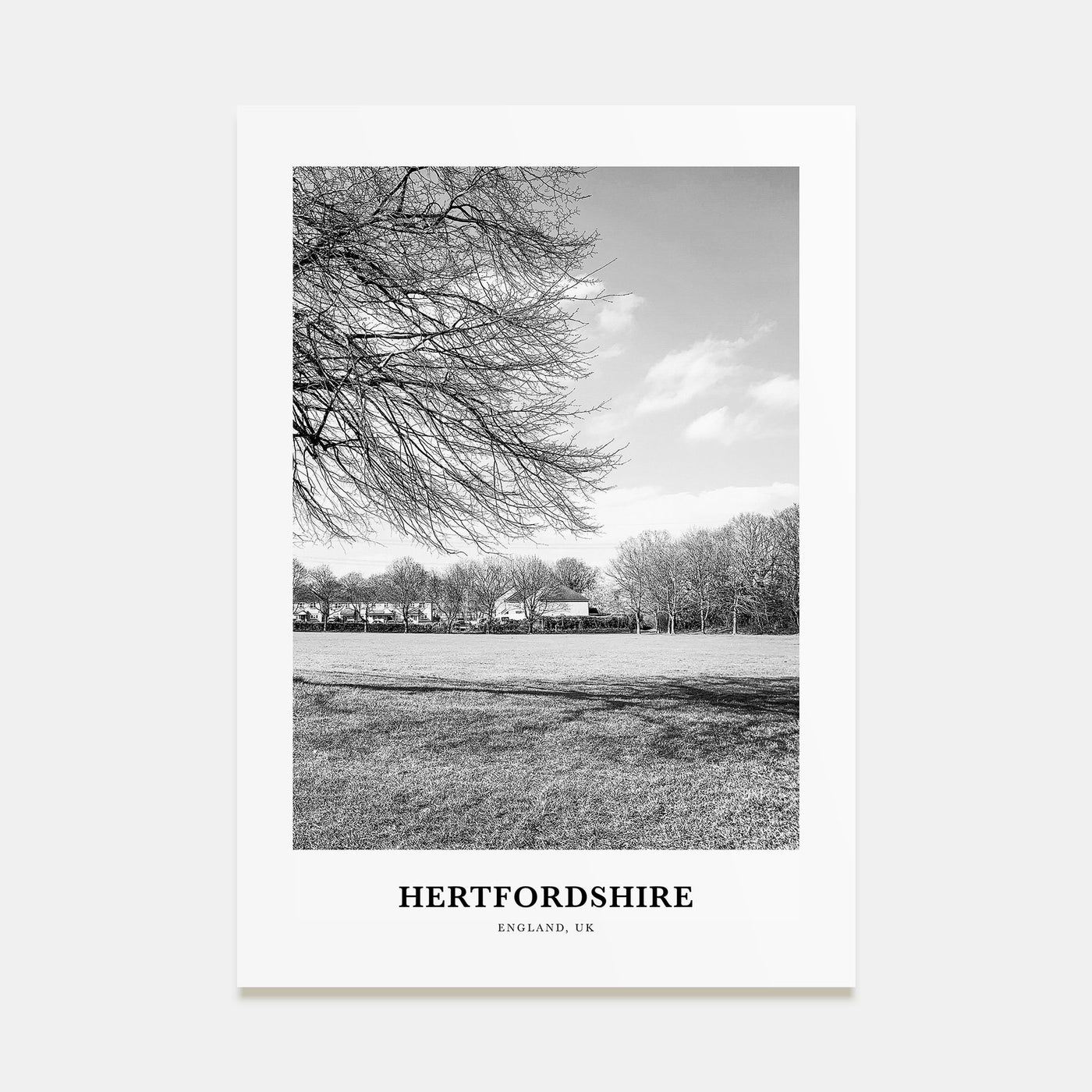 Hertfordshire Portrait B&W Poster