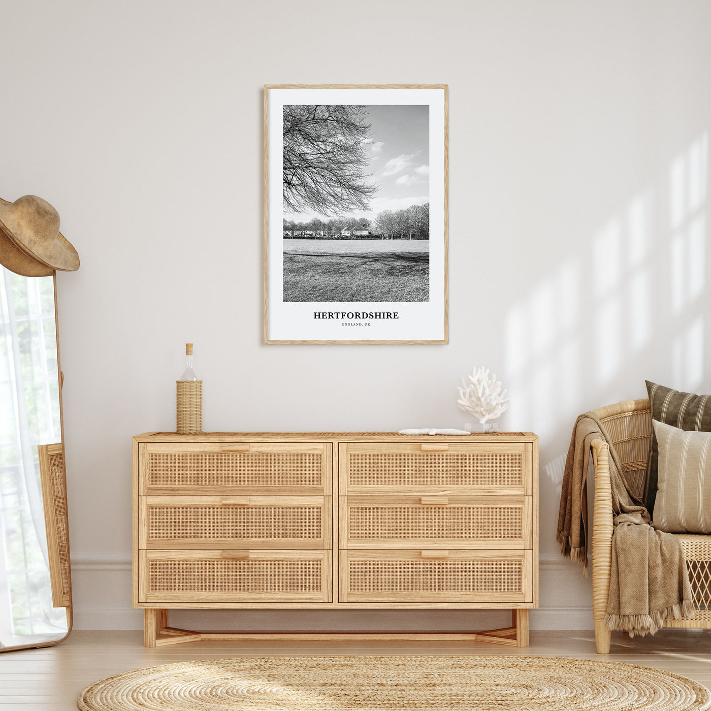 Hertfordshire Portrait B&W Poster