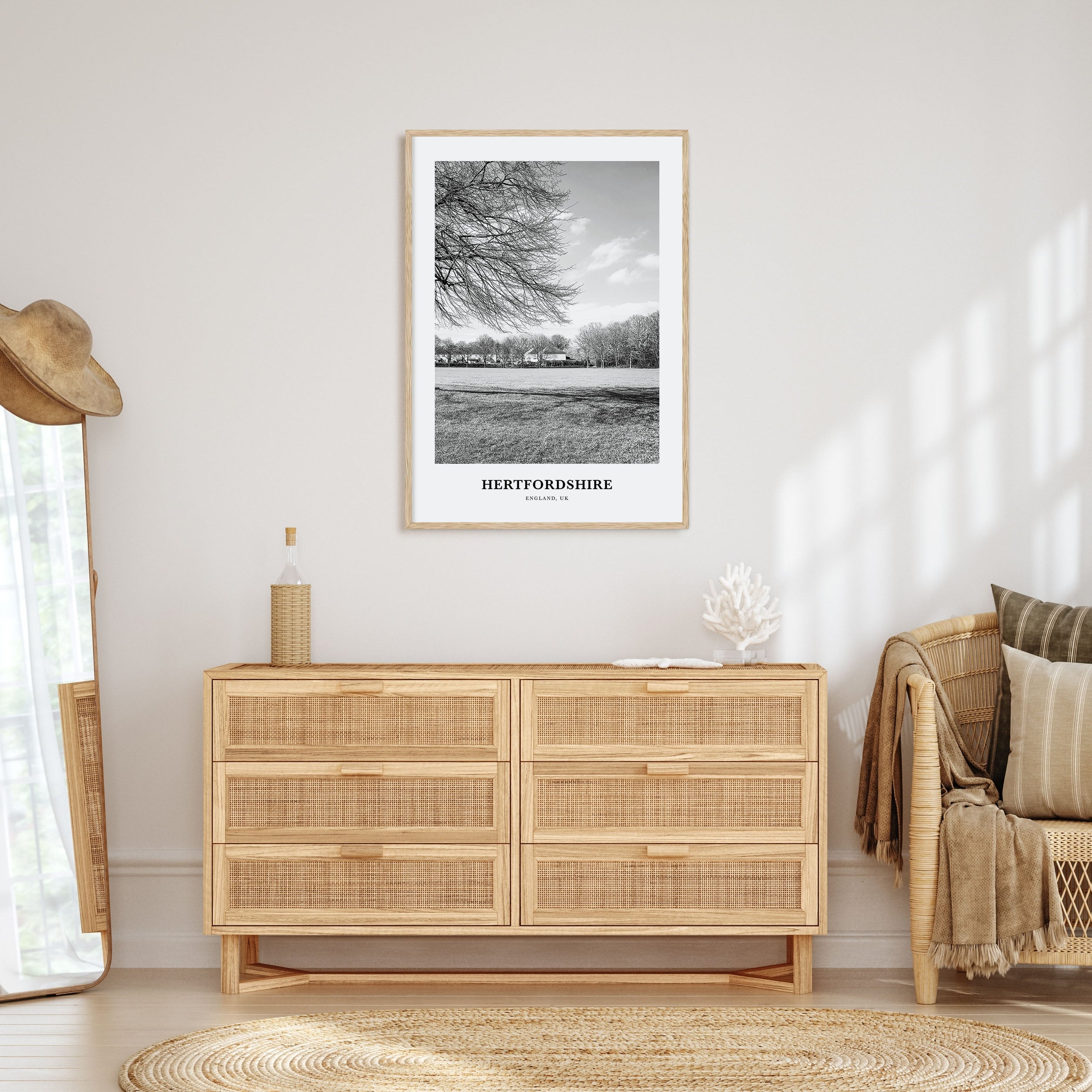 Hertfordshire Portrait B&W Poster