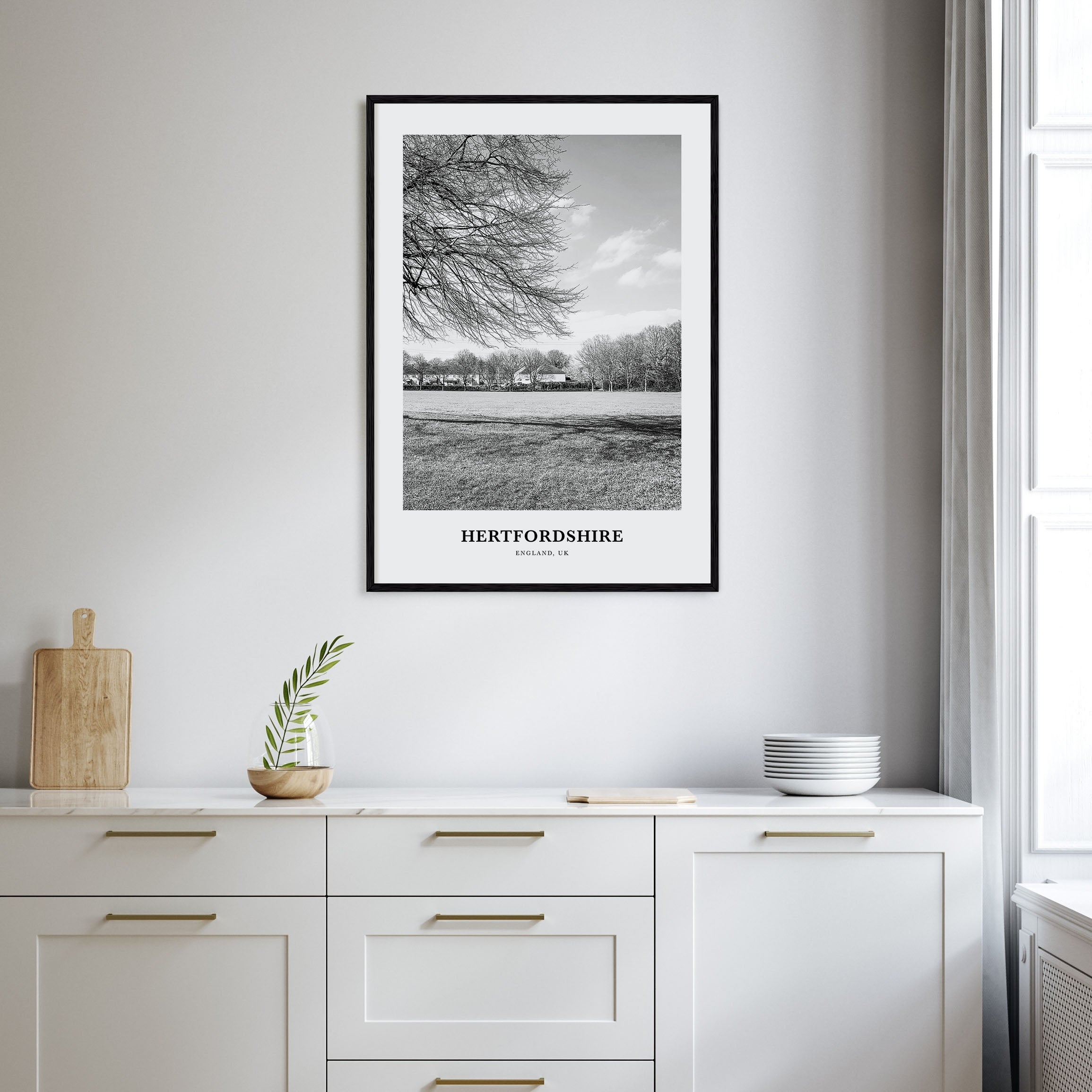 Hertfordshire Portrait B&W Poster