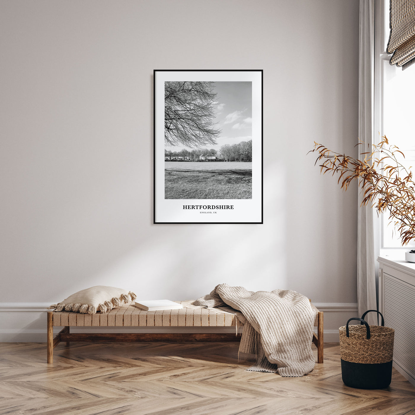 Hertfordshire Portrait B&W Poster