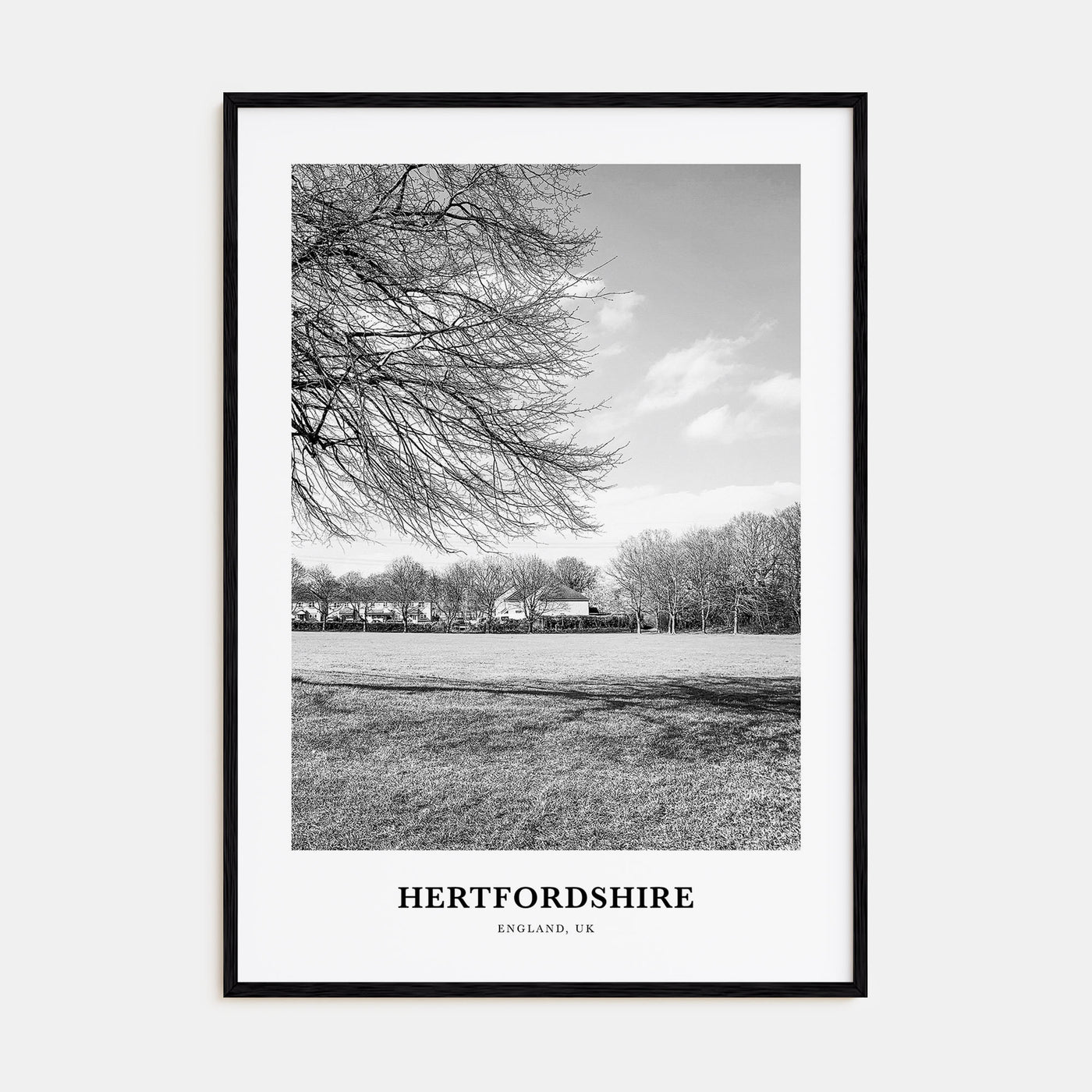 Hertfordshire Portrait B&W Poster