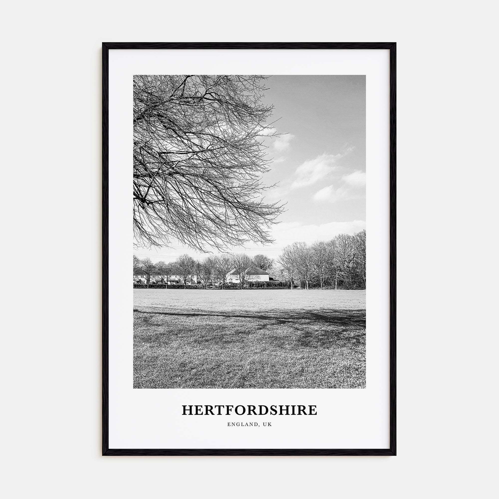 Hertfordshire Portrait B&W Poster