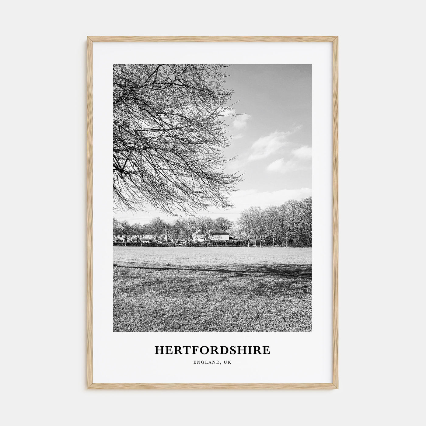 Hertfordshire Portrait B&W Poster