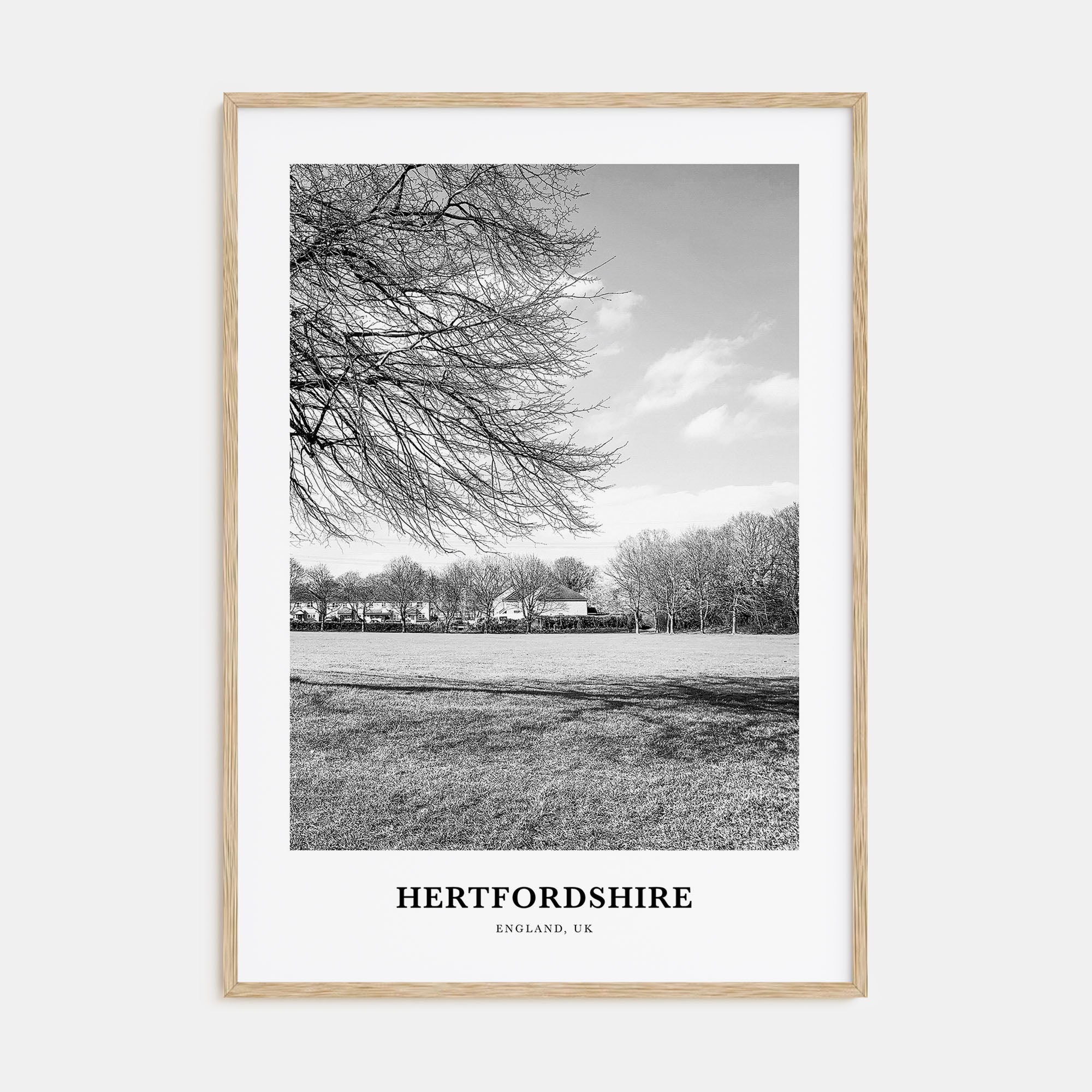 Hertfordshire Portrait B&W Poster