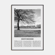 Hertfordshire Travel B&W Poster