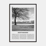 Hertfordshire Travel B&W Poster