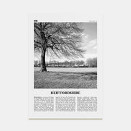 Hertfordshire Travel B&W Poster