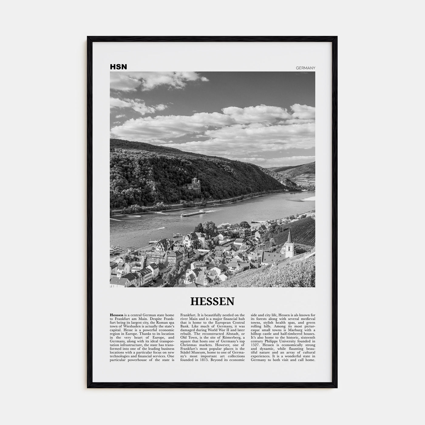 Hessen Travel B&W Poster