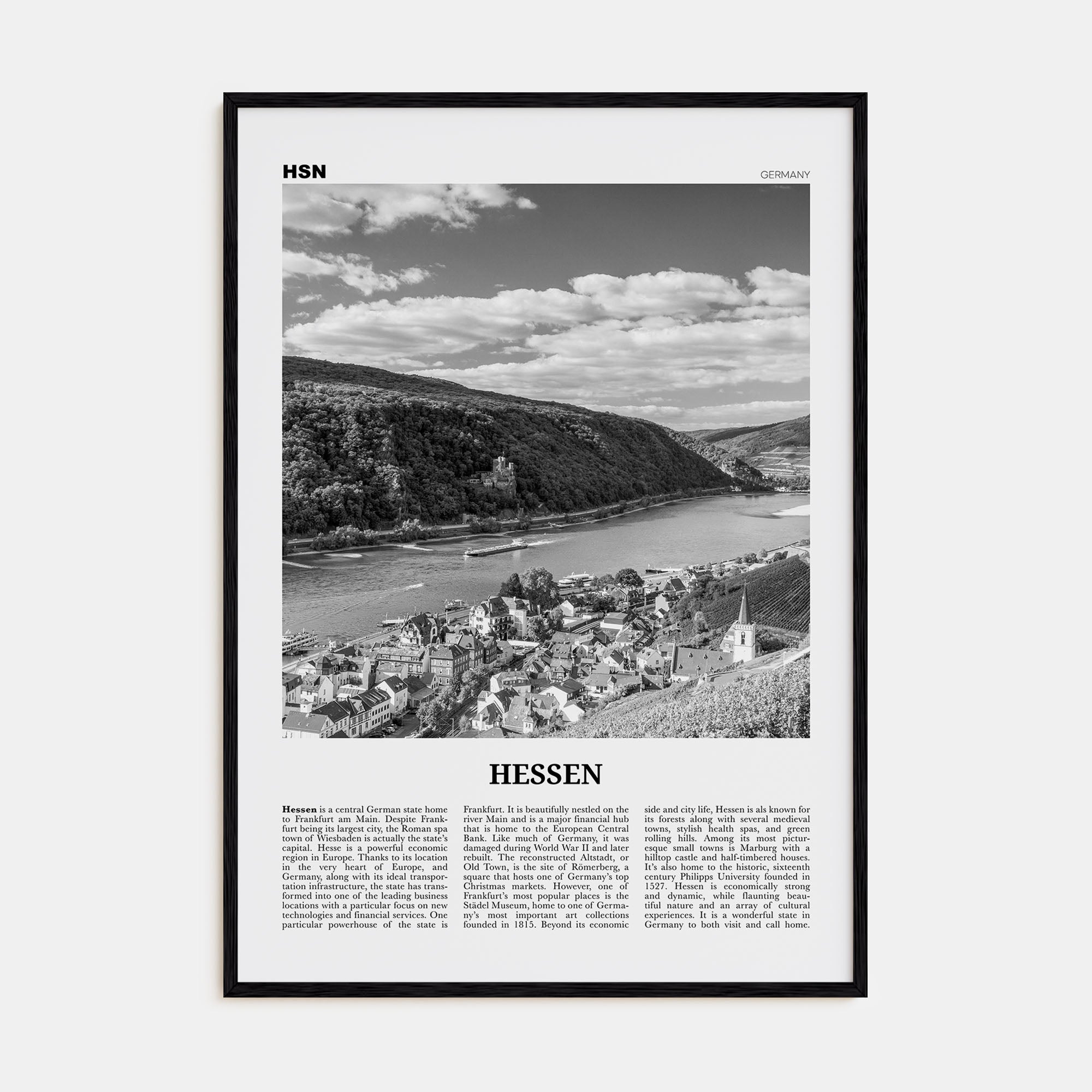 Hessen Travel B&W Poster